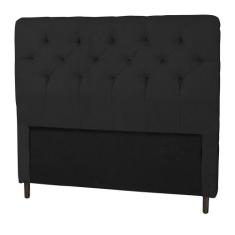 Cabeceira Casal 140cm Para Cama Box Ravena Suede Preto - DS Móveis