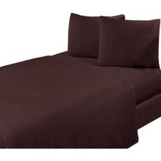 Jogo De Lençol Casal Padrão Liso 4Pçs C/ Elástico Várias Cores - Doce 