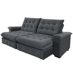 Sofá 4 Lugares Coliseu 2.60m Retrátil e Reclinável Super Pillow - Chum