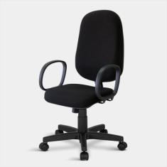 Cadeira Presidente Turim Giratória com Braços - Flex Cadeiras, Preto