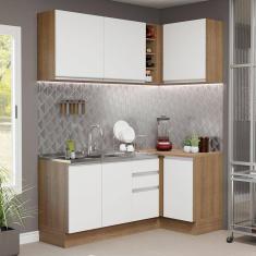 Cozinha Completa 269001 Com Armário E Balcão Rustic/Branco