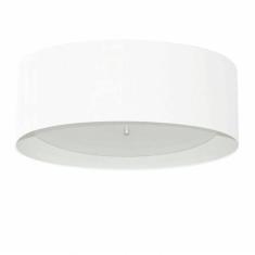 Plafon Cilíndrico Md-3008 Cúpula Em Duplo Tecido 60x25cm Branco / Branco - Bivolt