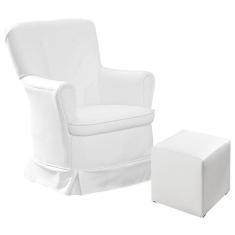 Poltrona De Amamentação Aconchego Com Balanço E Puff Branco - Canaã