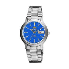 Relógio Masculino Aço Inoxidável Prata Mostrador Azul Resistente a Água Original Orient 469WA1AF A1SX
