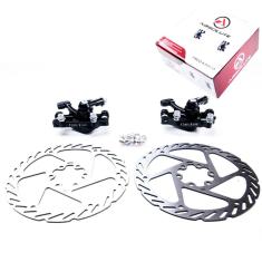 Kit Freio A Disco Bicicleta Discos Pinça Absolute Sem Cubos