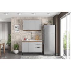 Cozinha Compacta Firenze 02 Peças 06 Portas 02 Gavetas Amendola/Nude Prime Tx