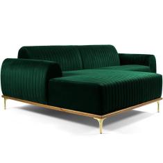 Sofá 4 Lugares Com Chaise Molino 255cm Verde Musgo C-303