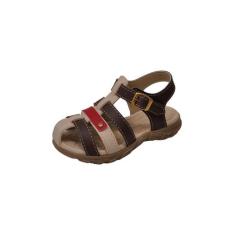 Sandália Papete Infantil Menino Bicolor Tiras Café - Raniel Calçados, 