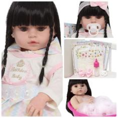 Boneca Reborn Bebê Recém Nascida Com Chupeta 13 Itens - Cegonha Reborn
