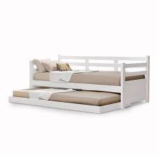 Sofá Cama Solteiro Retrô Madeira Enjoy + 2 Kit - Branco - Branco
