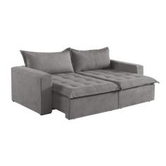 Sofá Cama 4 Lugares Retrátil e Reclinável Linho M-184 Martins - Martin