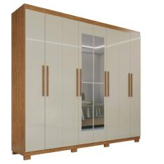 Guarda-roupa Casal 100% Mdf 8 Portas E 4 Gavetas Heros Com Espelho
