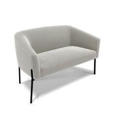 Sofá 2 Lugares Namoradeira Pé de Ferro Preto Stella Bouclê Cinza D03 -