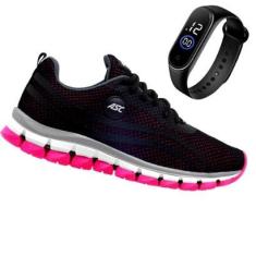 Tênis Feminino Esporte Alta Performace Academia Cross Treino Pisada Leve + Relógio Digital-Feminino