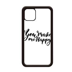 Capa You Make Me Happy Citação Style para iPhone 12 Pro Max para Apple Mini Mobile Case Shell