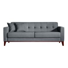Sofá 3 lugares Kivik Linho Botonê Cinza