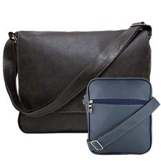 Kit Bolsa Pasta Carteiro Masculina Tiracolo E Shoulder Bag