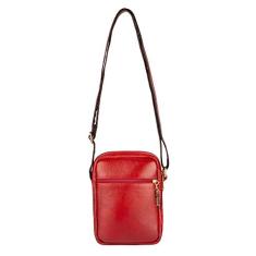 Bolsa shoulder bag de couro liso Pietra - Vermelho