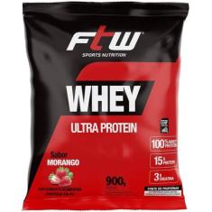 Whey Ultra Protein - 900G Refil Morango - Ftw
