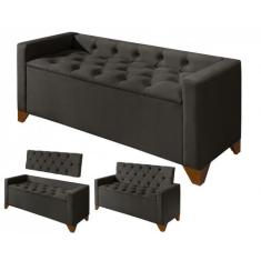 Recamier Baú Luxo Banco Divã Sofá Califórnia 1,30m Moderno Sapateira P