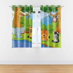 Cortina Infantil Animais Safari para Quarto Infantil 2,80m x 1,40m - Q