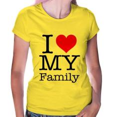 Baby Look I Love My Family - Foca na Moda, Amarelo, GGG
