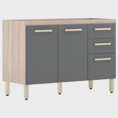 Balcão para Pia Miss 120 cm Avena Grafito - Demóbile