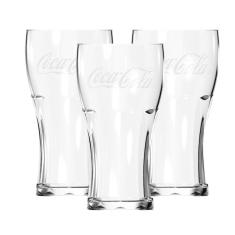 Jogo Copo Coca-Cola Contour Vidro 300ml 3 Unidades - Nadir