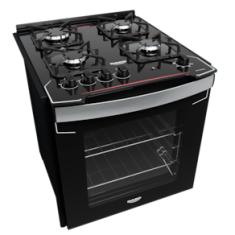 Fogão de Embutir Dako Diplomata 4 Bocas Preto Mesa de Vidro Bivolt