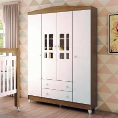 Guarda Roupas Infantil Ariel 4 Portas Carolina Baby