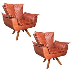 Poltrona Sala de Estar Giratória MM30 Kit 2 Opalla Corano D03 - D'Ross