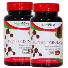Magnesio Dimalato 700Mg 60 Cápsulas Nutriblue Kit X2