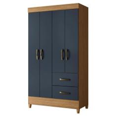 Guarda Roupas Solteiro 4 Portas 2 Gavetas Mobi Nature / Grafite Albatroz