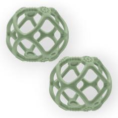 Kit 2 Mordedores Infantil Bola Em Silicone Texturas Flexivel