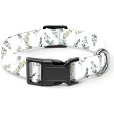 SXboxing Coleira de cachorro, coleira fofa para cães pequenos, médios e grandes, coleiras personalizadas ajustáveis macias para animais de estimação com fivela de liberação rápida para caminhadas, corrida, linda folha boho