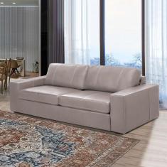 Sofá Decorativo Agatha 3 Lugares Sala de estar 235cm Pés em Madeira Co