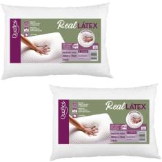 Kit 2 Travesseiros Linha Real Látex - 14cm - Duoflex