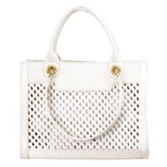 Bolsa Feminina Média Schutz Tote Kris Couro Tressê Alça com Corrente 500182730-Feminino