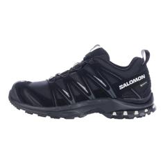 Salomon Tênis de corrida feminino XA PRO 3D Gore-Tex impermeável para trilha, preto/preto/cinza mineral, 38
