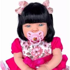 Boneca Bebê Tipo Reborn Realista - Kit Acessórios - Chora como bebe - 