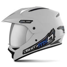 Capacete Fechado Pro Tork Liberty Mx Pro Vision Vis. Cromada, BRANCO, 