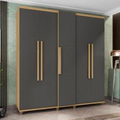 Guarda-Roupa Casal 5 Portas 3 Gavetas Internas 2 Maleiros e Sapateira 