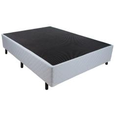 Cama Box Base Universal Casal Tecido White (138x188x24) - Luckspuma