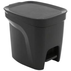 Lixeira Compact 7L Polipropileno Preto Tramontina 92851009