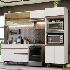Cozinha Completa Madesa Reims Xc260001 com Armário, Balcão e Tampo - Branco