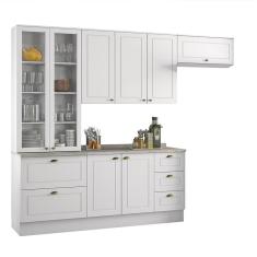 Cozinha Completa Americana 4 Peças com Cristaleira - Móveis Henn Branco