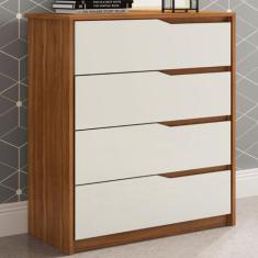 Cômoda átria 4 Gavetas Amêndola Touch/Off White - Demóbile - Demobile,
