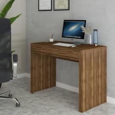 Mesa Escrivaninha 1 Gaveta Home Office Nogal - Panorama Móveis, Marrom