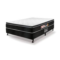 Cama Box Casal Castor Black e White Air One Face D33 138x188x50 + Box 
