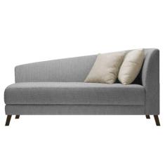 Divã Recamier Heitor 140cm com Almofada Lado Esquerdo Suede - Amarena 
